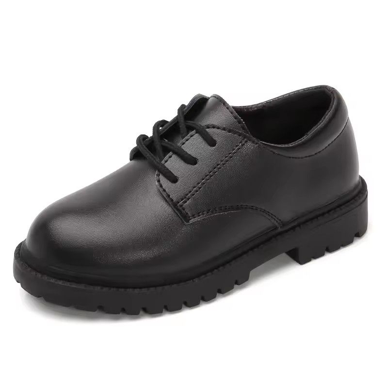 Boys' shoes, children's leather shoes, plus size children's teenage shoes, boys' formal attire, wedding shoes, British style, simple black