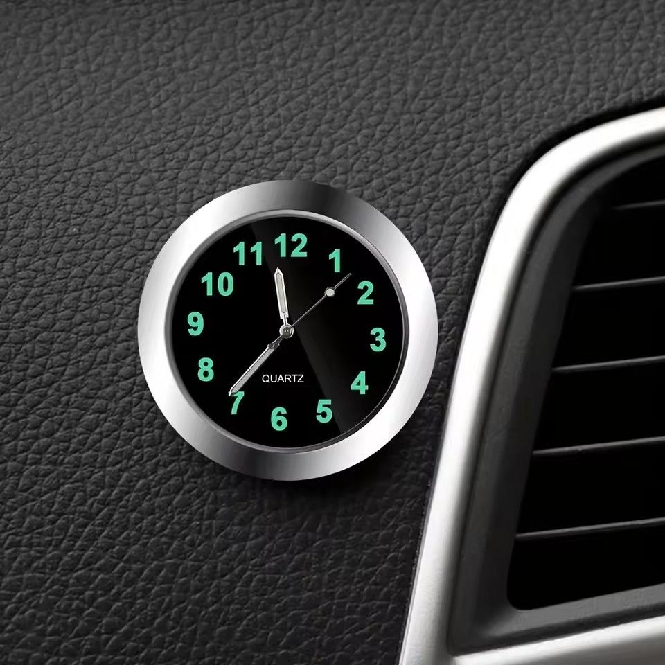 Universal circular car clock sticker, electronic watch, dashboard decoration, car accessories