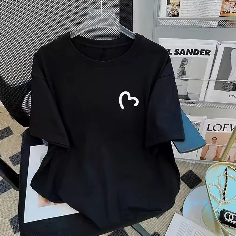 New printed short sleeved T-shirt women's Korean version fashionable casual loose fit printed trendy top