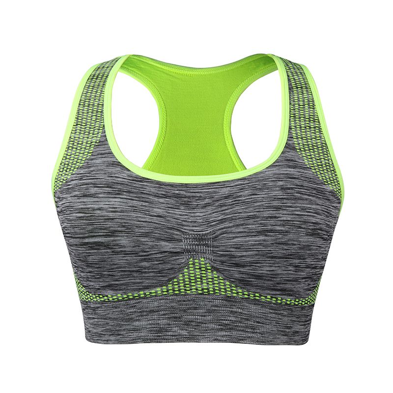 Shockproof quick drying sports vest for women with padding, pleated yoga bra, chest support, fitness running, seamless exercise bra