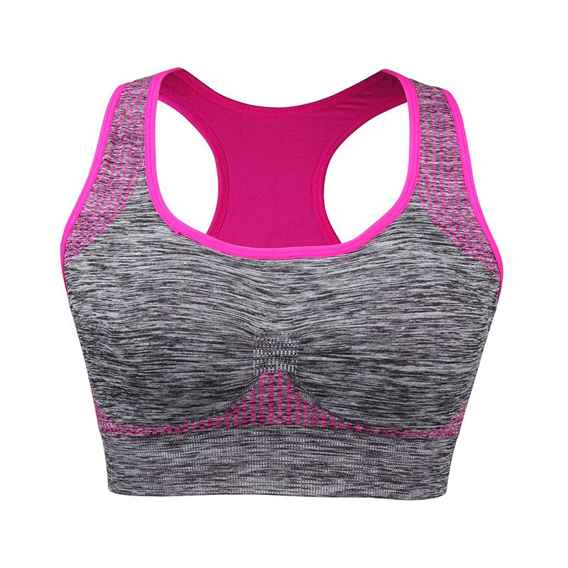 Shockproof quick drying sports vest for women with padding, pleated yoga bra, chest support, fitness running, seamless exercise bra