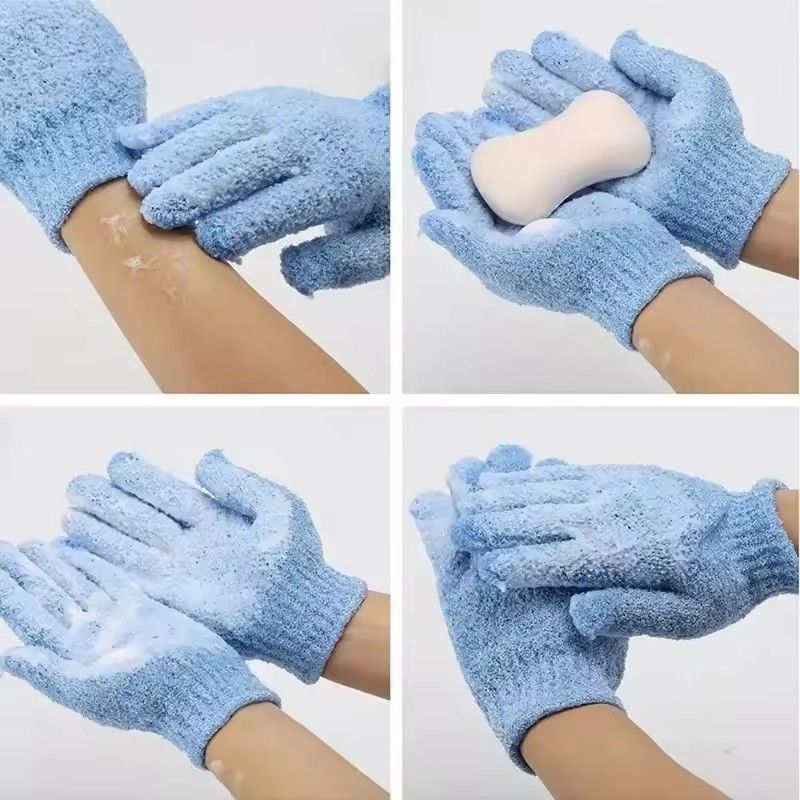2pcs Shower Bath Scrub Gloves Body Brush Removal Dead Skin Body Wash Cleaning Exfoliate Peeling Glove Bathroom Body Care Tools