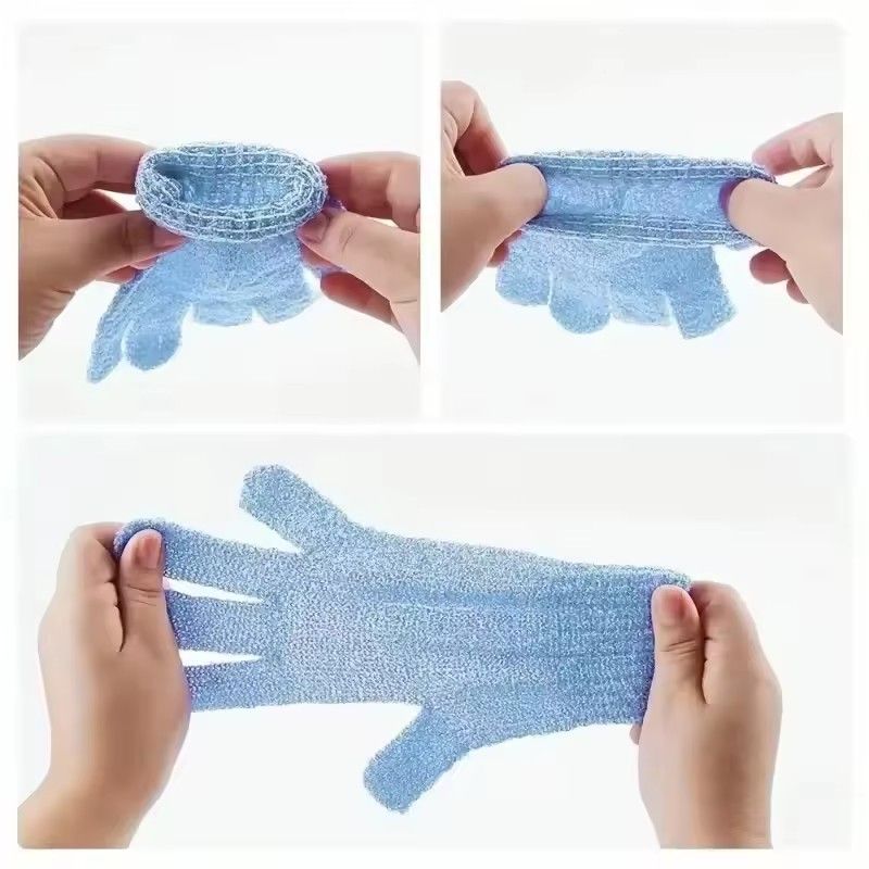 2pcs Shower Bath Scrub Gloves Body Brush Removal Dead Skin Body Wash Cleaning Exfoliate Peeling Glove Bathroom Body Care Tools