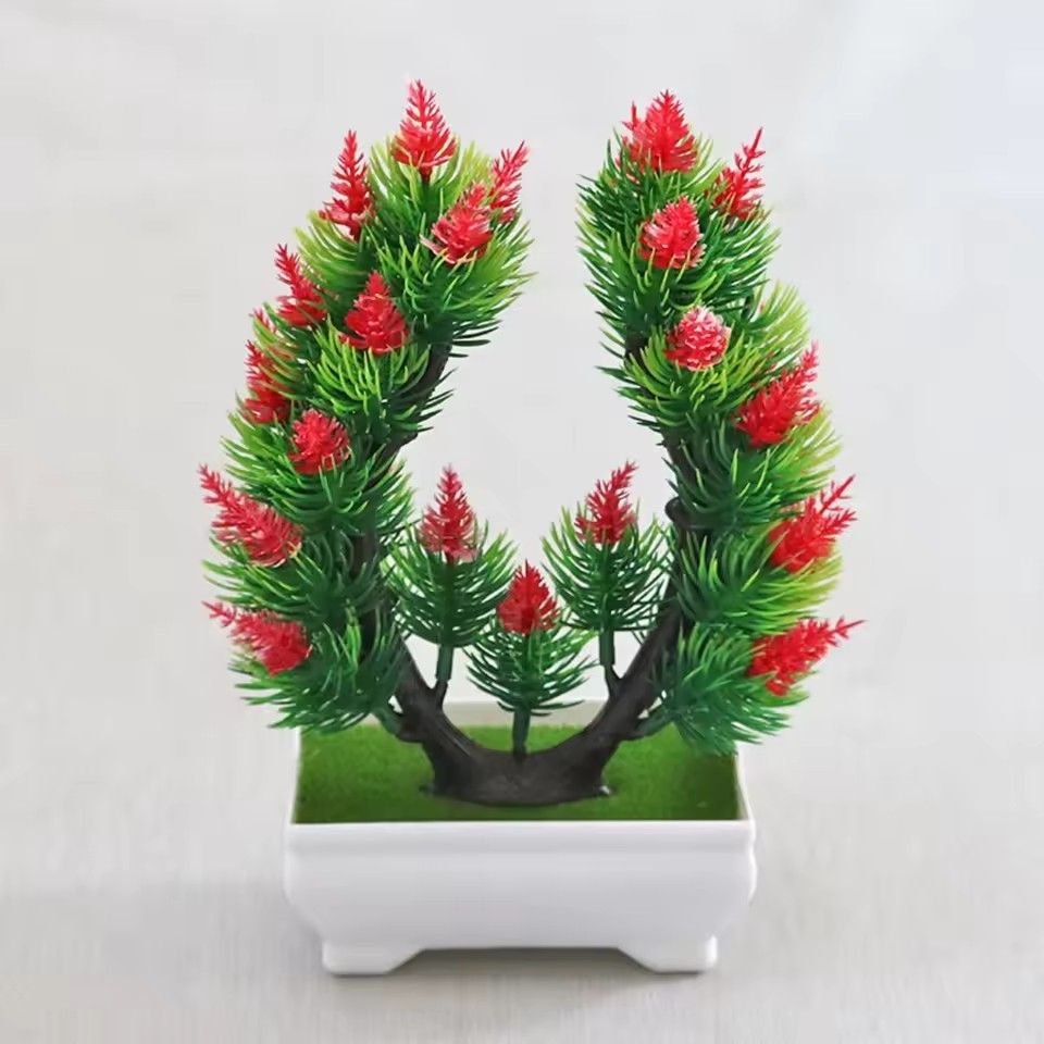 DIY artificial plants, simple bonsai, small trees, fake plants, fake flowers, potted plants, bathroom decoration, home decoration, hotel garden decoration