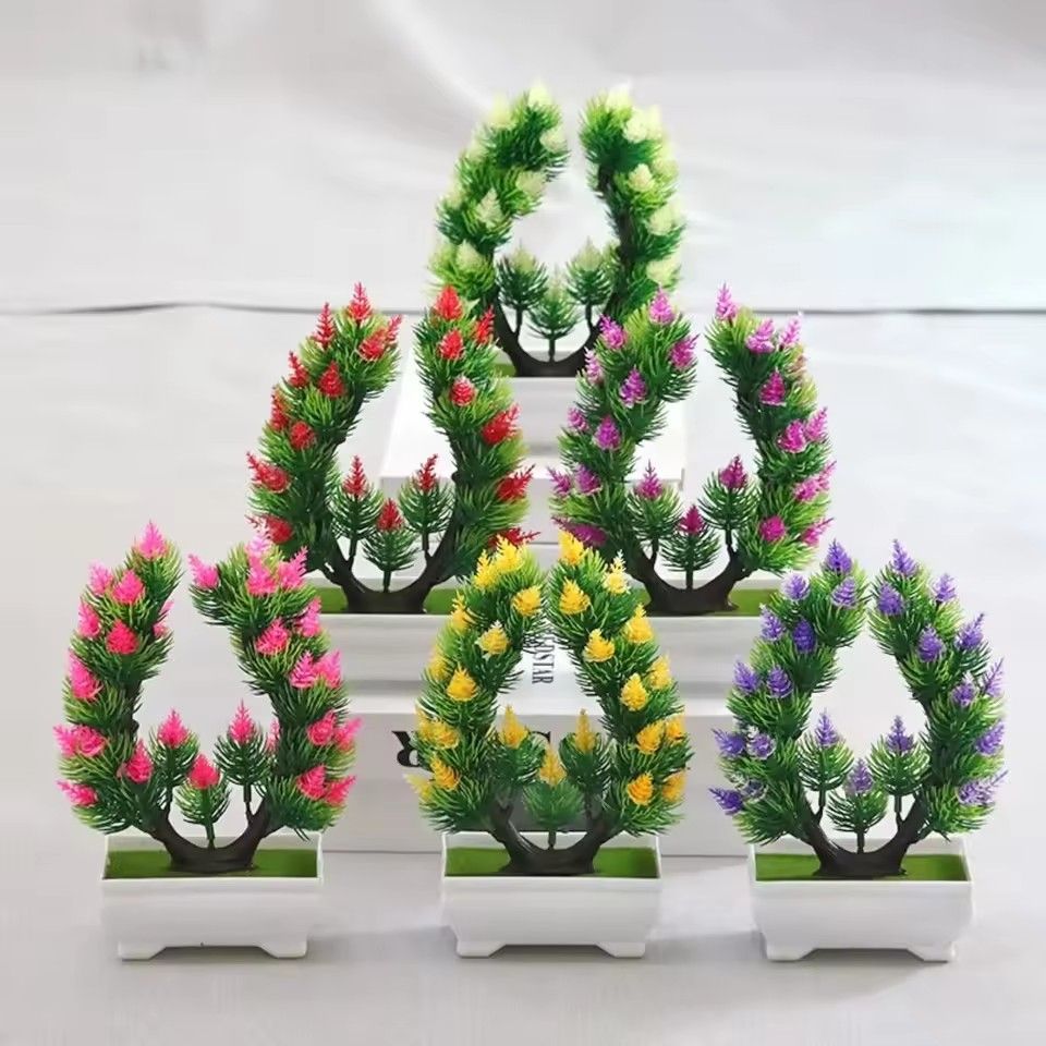 DIY artificial plants, simple bonsai, small trees, fake plants, fake flowers, potted plants, bathroom decoration, home decoration, hotel garden decoration