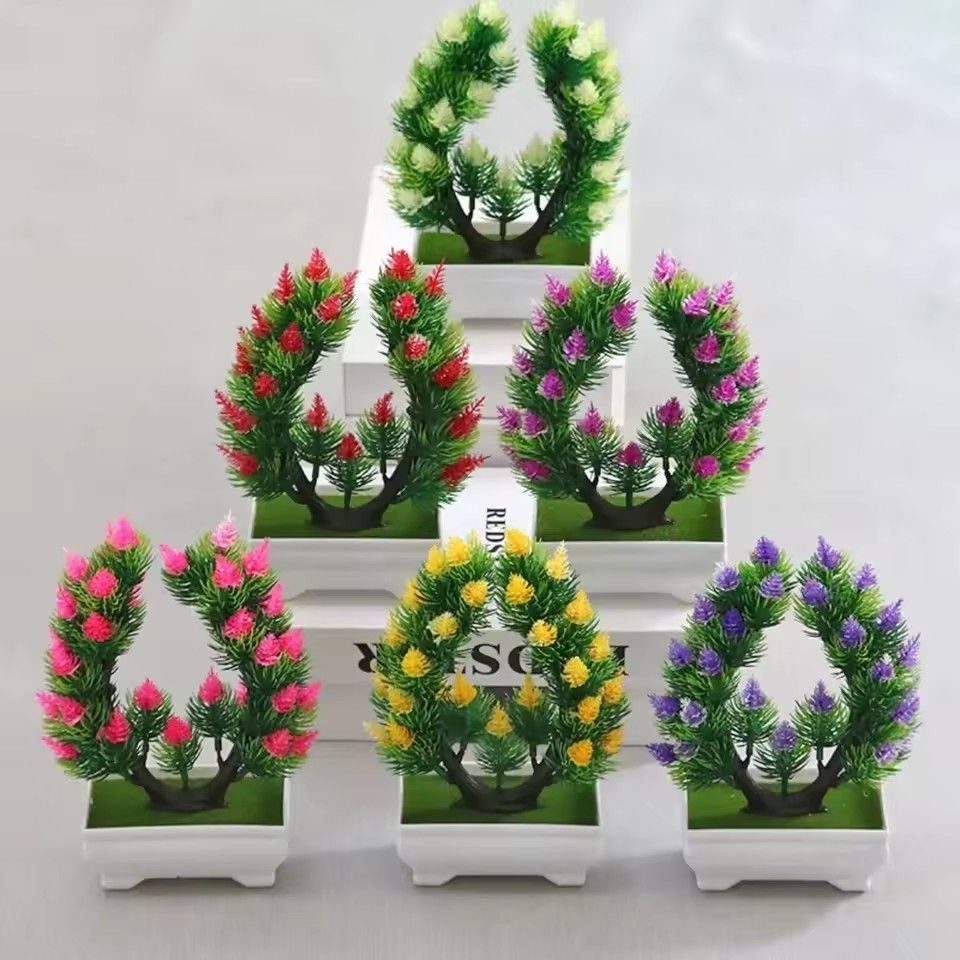 DIY artificial plants, simple bonsai, small trees, fake plants, fake flowers, potted plants, bathroom decoration, home decoration, hotel garden decoration