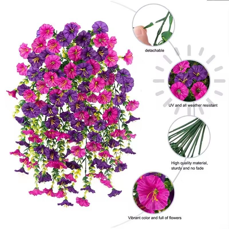 UV resistant artificial hanging flower artificial morning glory outdoor hanging giant plant balcony garden decoration wedding party