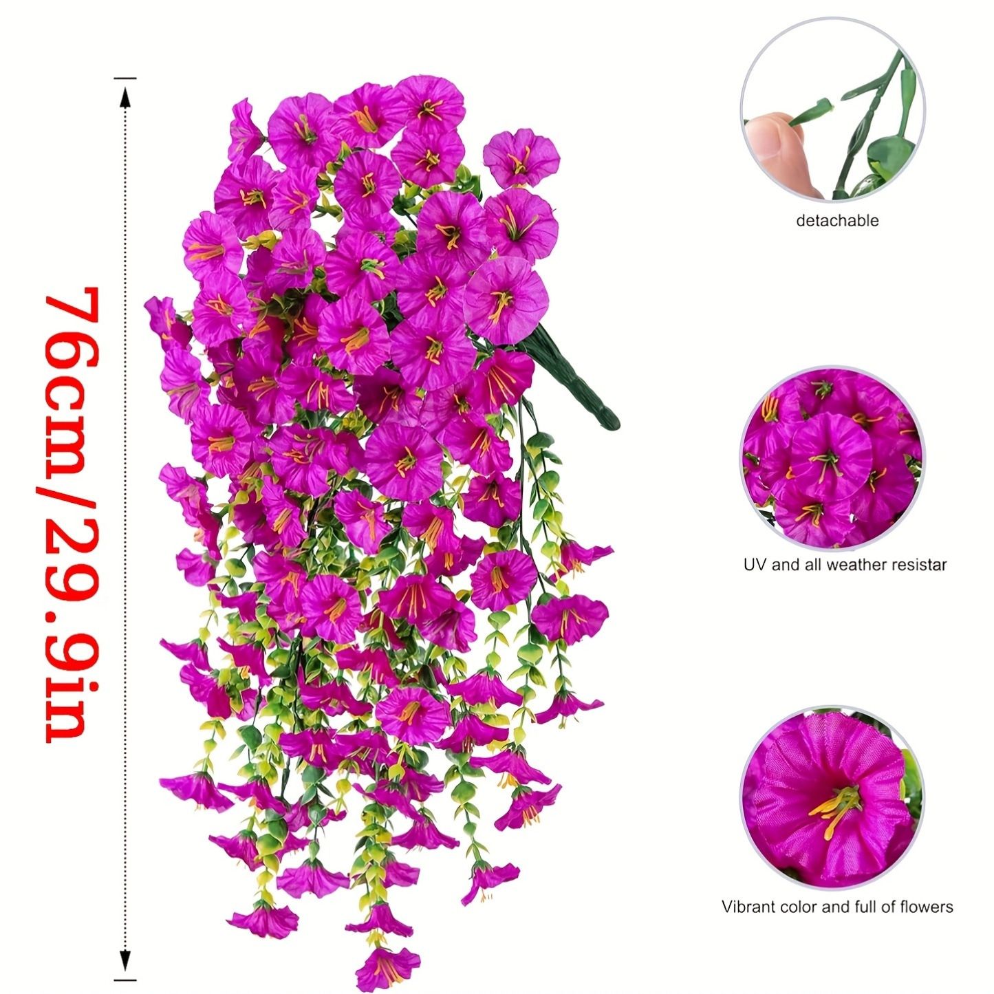 UV resistant artificial hanging flower artificial morning glory outdoor hanging giant plant balcony garden decoration wedding party