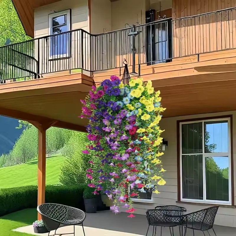 UV resistant artificial hanging flower artificial morning glory outdoor hanging giant plant balcony garden decoration wedding party
