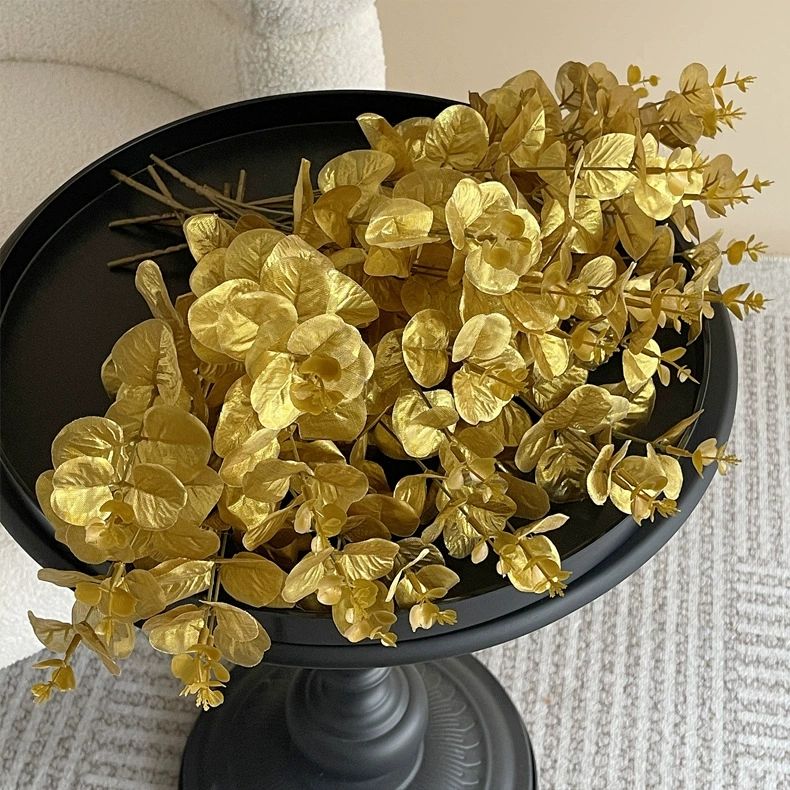 1PC simulation pomegranate fruit, dancing orchid, eucalyptus, lily of the valley decorative flower materials, green plants, home living room decoration ornaments, flower bouquets