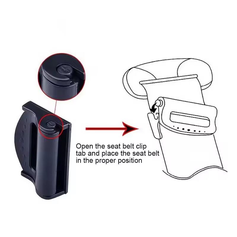 2-piece plastic strong adjustable car seat belt buckle, anti slip seat belt buckle, simple clip, fixed clip, car shape