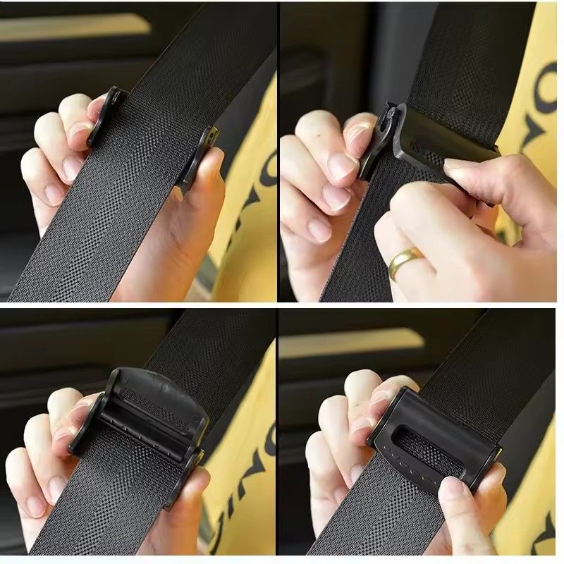 2-piece plastic strong adjustable car seat belt buckle, anti slip seat belt buckle, simple clip, fixed clip, car shape