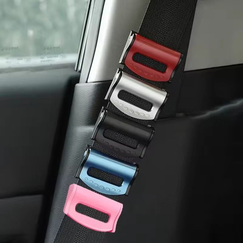 2-piece plastic strong adjustable car seat belt buckle, anti slip seat belt buckle, simple clip, fixed clip, car shape
