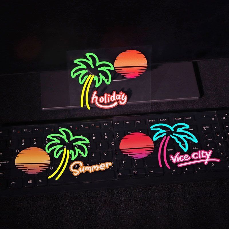 Car personality fun sunset afterglow car sticker body scratch sticker side window glass decoration electric car sticker