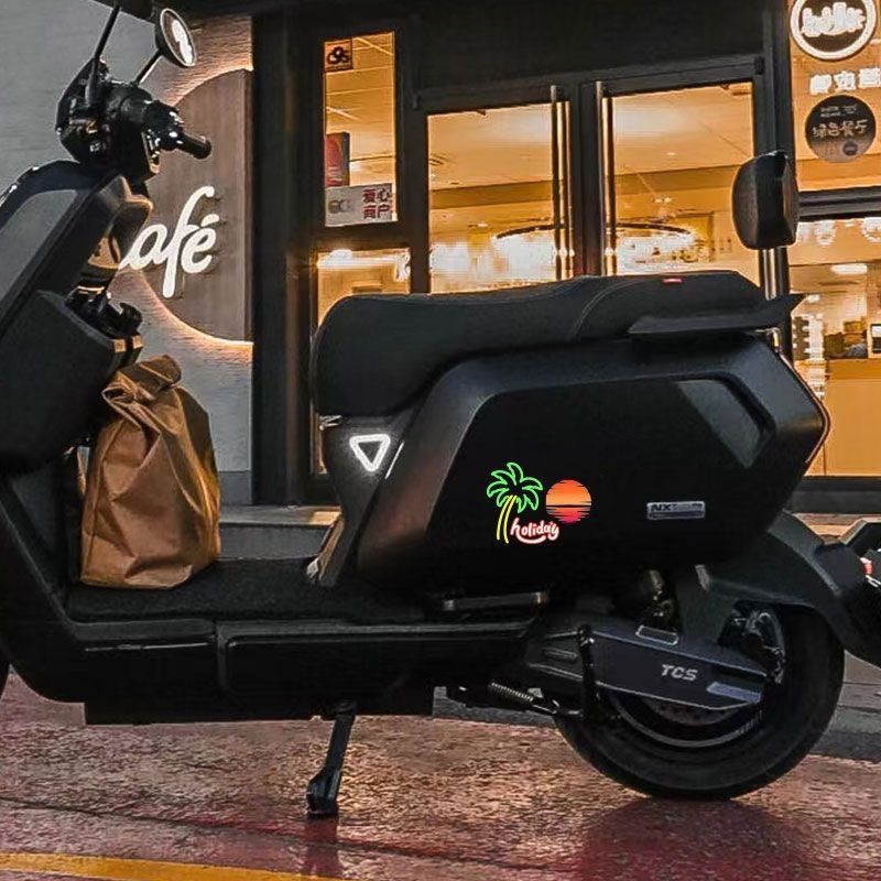 Car personality fun sunset afterglow car sticker body scratch sticker side window glass decoration electric car sticker