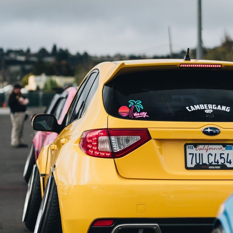 Car personality fun sunset afterglow car sticker body scratch sticker side window glass decoration electric car sticker