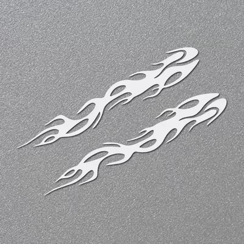1 pair of 24x4 cm flame strips car stickers, body bumpers, windows, motorcycles, laptops, walls, vinyl stickers, car modification accessories