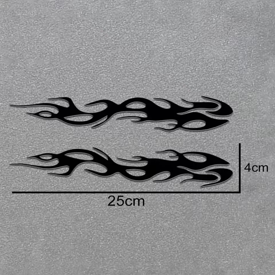1 pair of 24x4 cm flame strips car stickers, body bumpers, windows, motorcycles, laptops, walls, vinyl stickers, car modification accessories