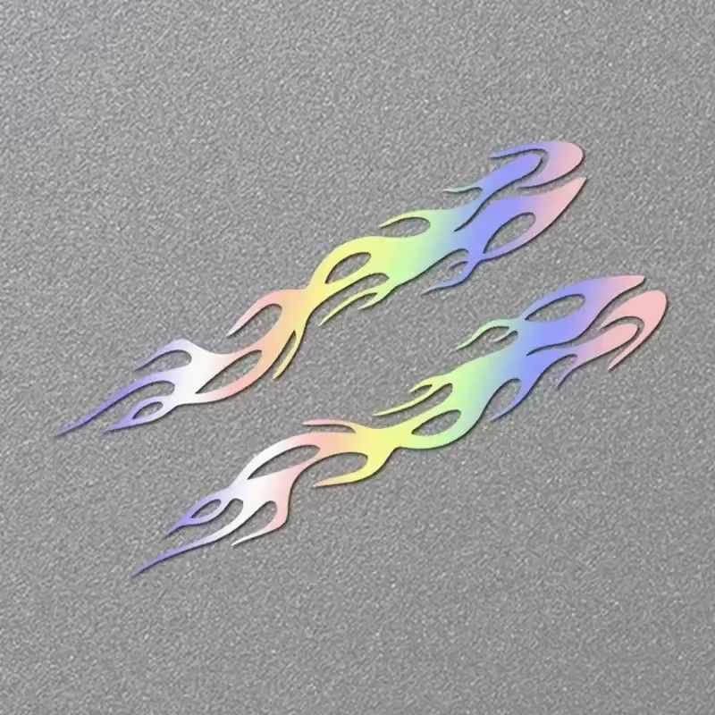 1 pair of 24x4 cm flame strips car stickers, body bumpers, windows, motorcycles, laptops, walls, vinyl stickers, car modification accessories