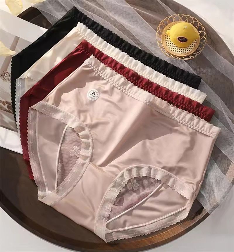 High quality women's underwear sexy women lace underwear satin plus size underwear women hollow underwear women
