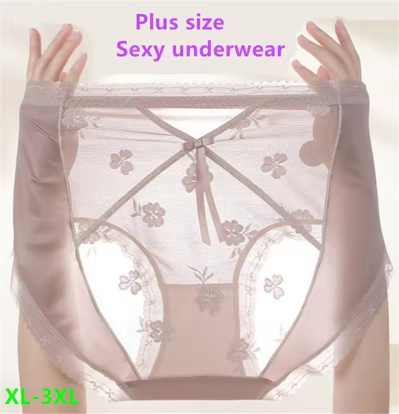 High quality women's underwear sexy women lace underwear satin plus size underwear women hollow underwear women