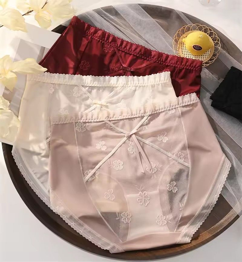 High quality women's underwear sexy women lace underwear satin plus size underwear women hollow underwear women