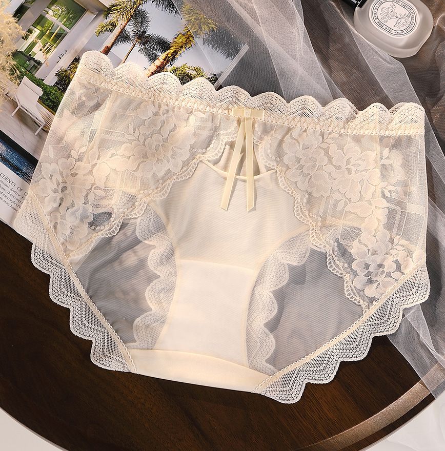 High quality women's underwear sexy women lace underwear satin plus size underwear women hollow underwear women