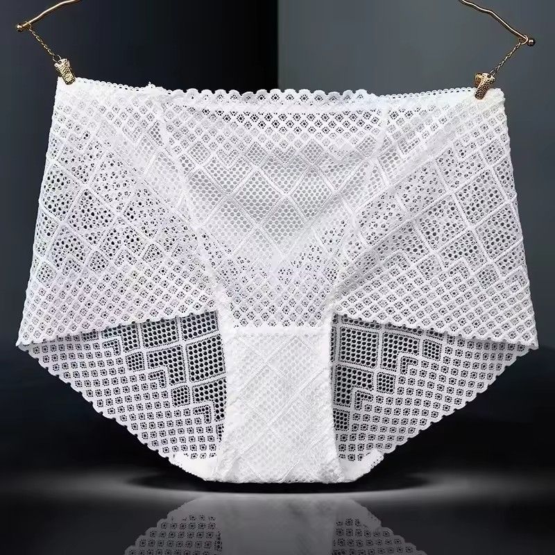 New ladies underwear underwear sexy lace underwear high-fitting girls short high-waist underwear diamond mesh panties