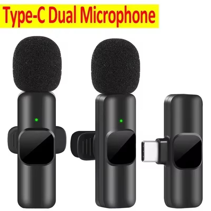 New wireless lavalier microphone portable audio and video recording mini microphone suitable for iPhone, Android, live streaming, gaming, phone calls microphone