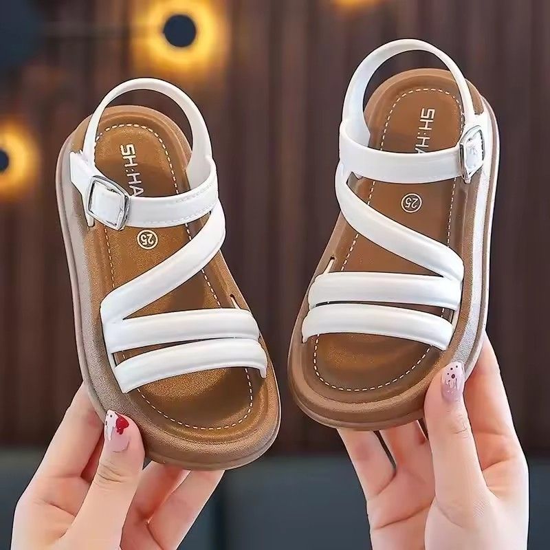 Baby girl sandals, children's new cool and fashionable princess cute and versatile student flat sandals, casual shoes