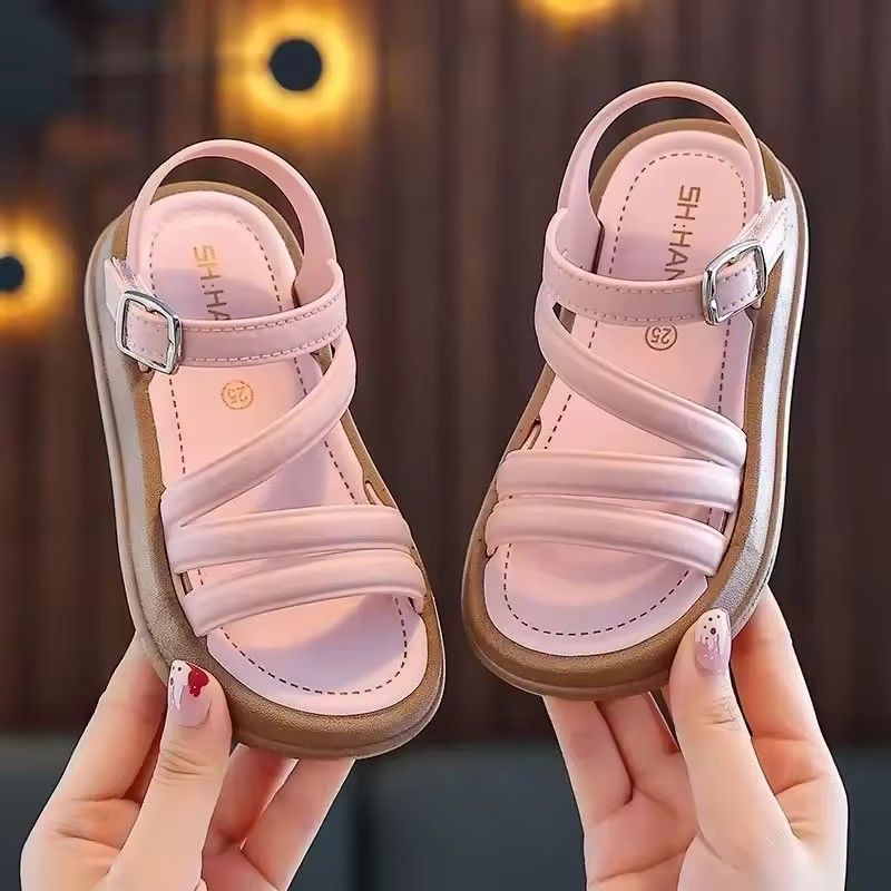 Baby girl sandals, children's new cool and fashionable princess cute and versatile student flat sandals, casual shoes