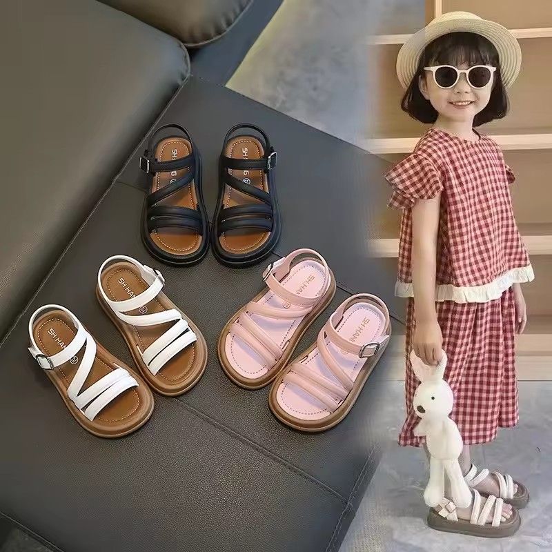 Baby girl sandals, children's new cool and fashionable princess cute and versatile student flat sandals, casual shoes