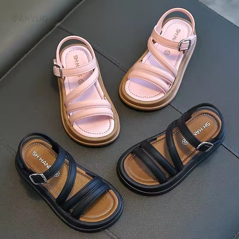 Baby girl sandals, children's new cool and fashionable princess cute and versatile student flat sandals, casual shoes