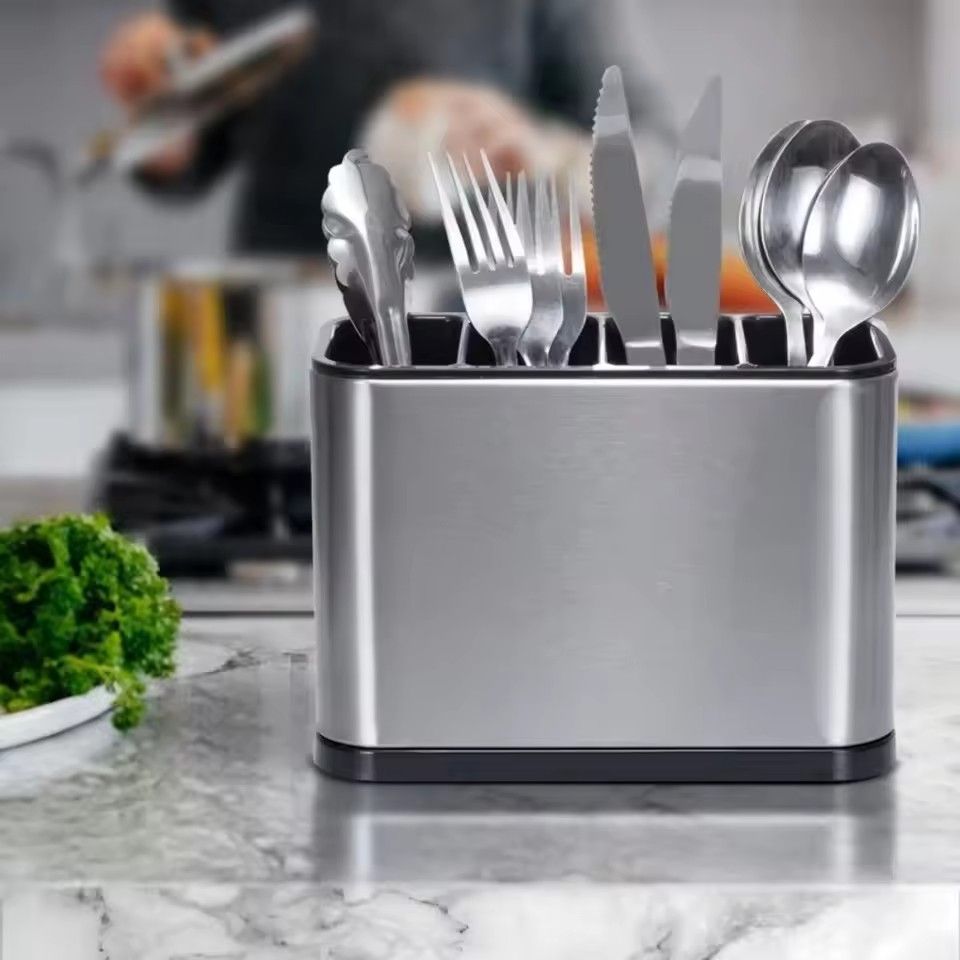 Stainless steel cutlery rack, household cutlery drain rack, spoon storage, kitchen storage rack, dishwasher rack