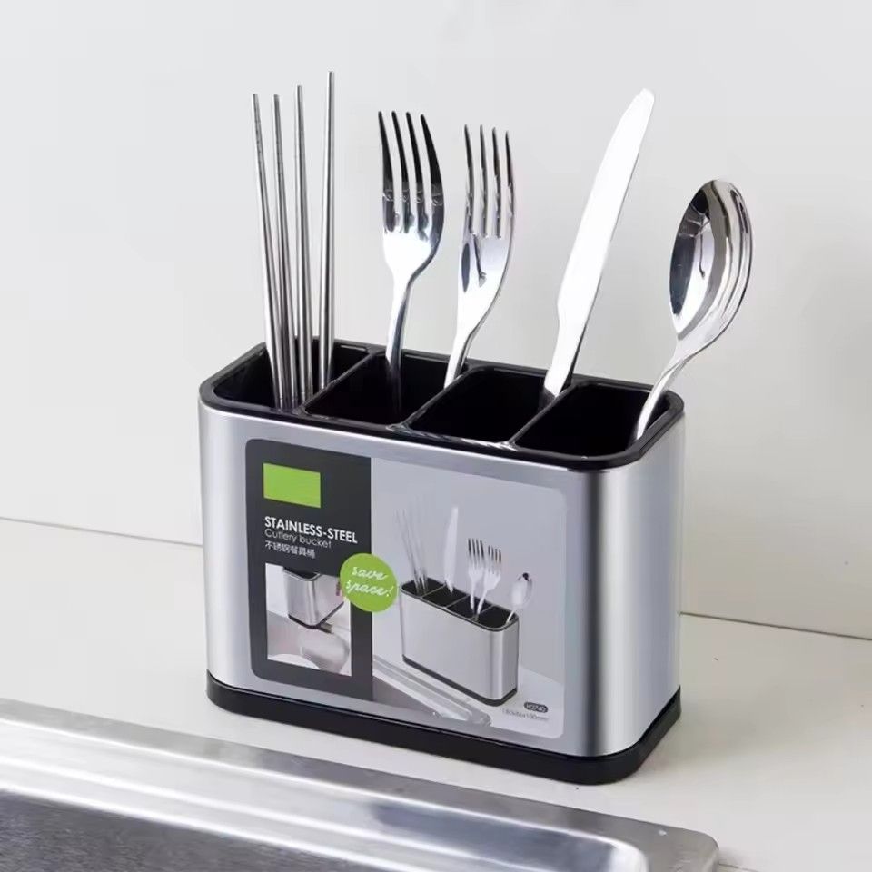 Stainless steel cutlery rack, household cutlery drain rack, spoon storage, kitchen storage rack, dishwasher rack