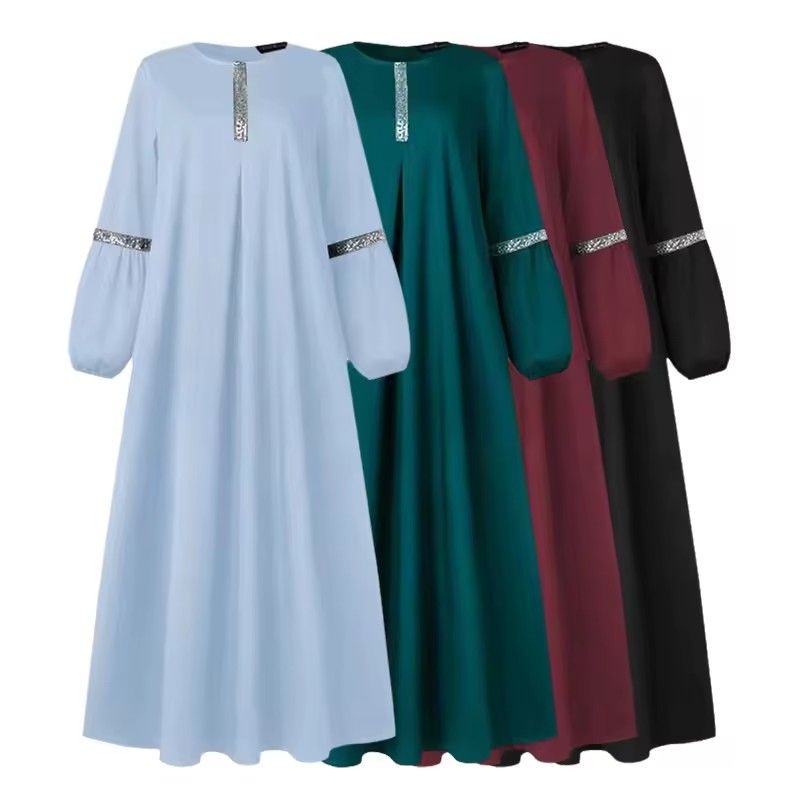 Women's Muslim sequins dress moderate abaya ramadan fashion evening gown Türkiye Kaftan Islamic clothing Caftan clothes