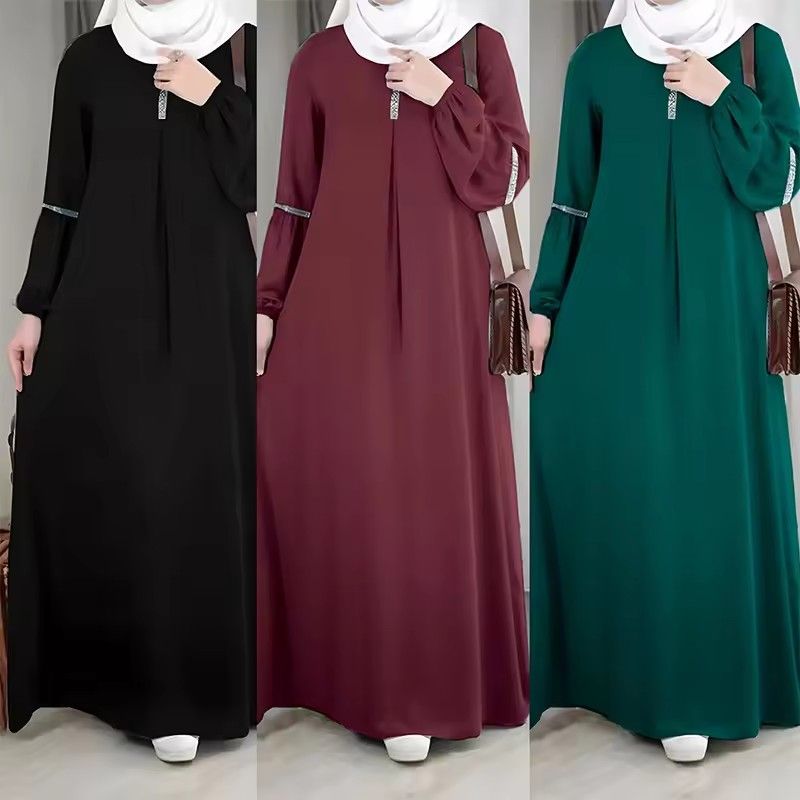 Women's Muslim sequins dress moderate abaya ramadan fashion evening gown Türkiye Kaftan Islamic clothing Caftan clothes