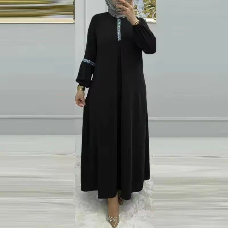 Women's Muslim sequins dress moderate abaya ramadan fashion evening gown Türkiye Kaftan Islamic clothing Caftan clothes