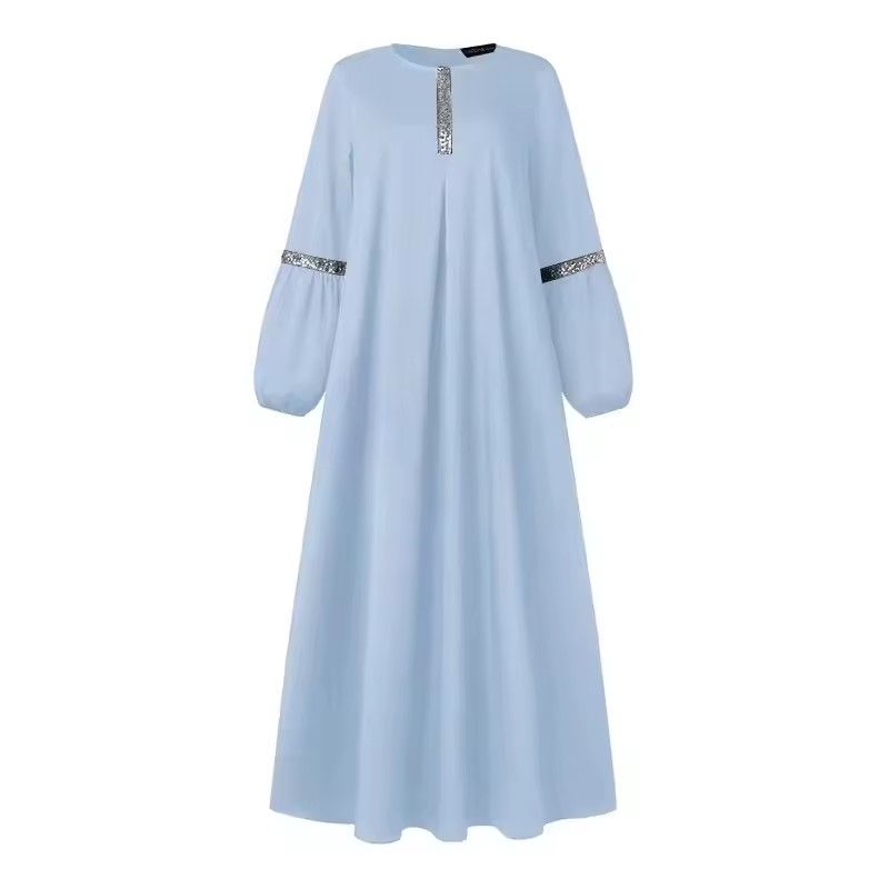 Women's Muslim sequins dress moderate abaya ramadan fashion evening gown Türkiye Kaftan Islamic clothing Caftan clothes
