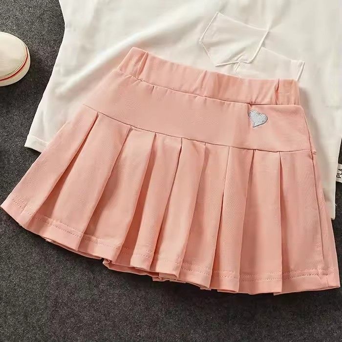 Children's clothing, half skirt, girls' summer clothes, versatile anti slip belt, safety pants, pleated skirt, children's baby A-line skirt, pants trend
