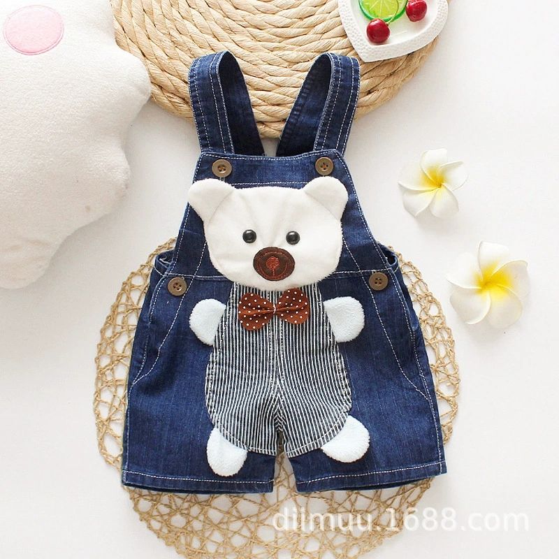 Children's baby boys jumpsuit denim shorts jeans work pants children's baby girls jumpsuit clothes pants