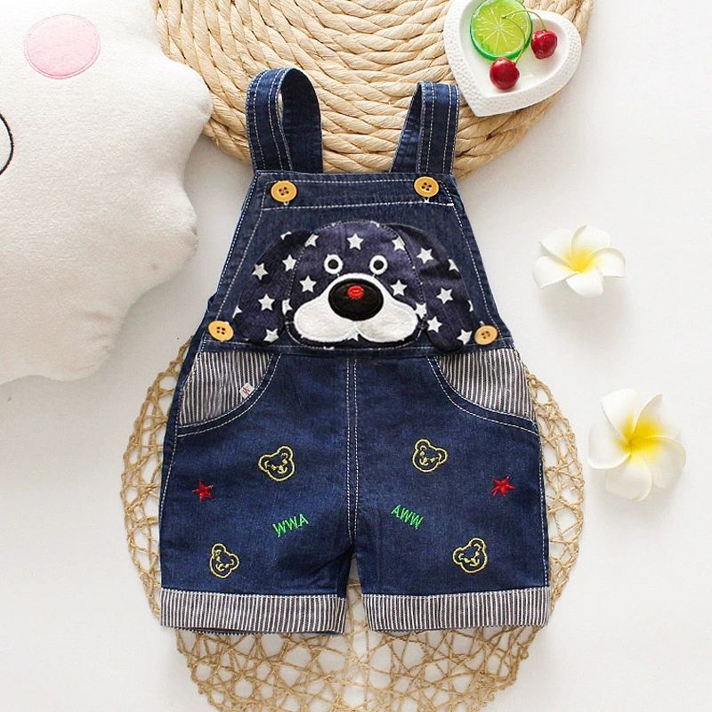 Children's baby boys jumpsuit denim shorts jeans work pants children's baby girls jumpsuit clothes pants