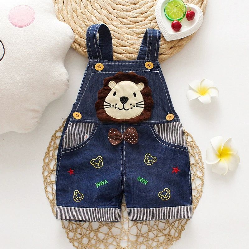 Children's baby boys jumpsuit denim shorts jeans work pants children's baby girls jumpsuit clothes pants