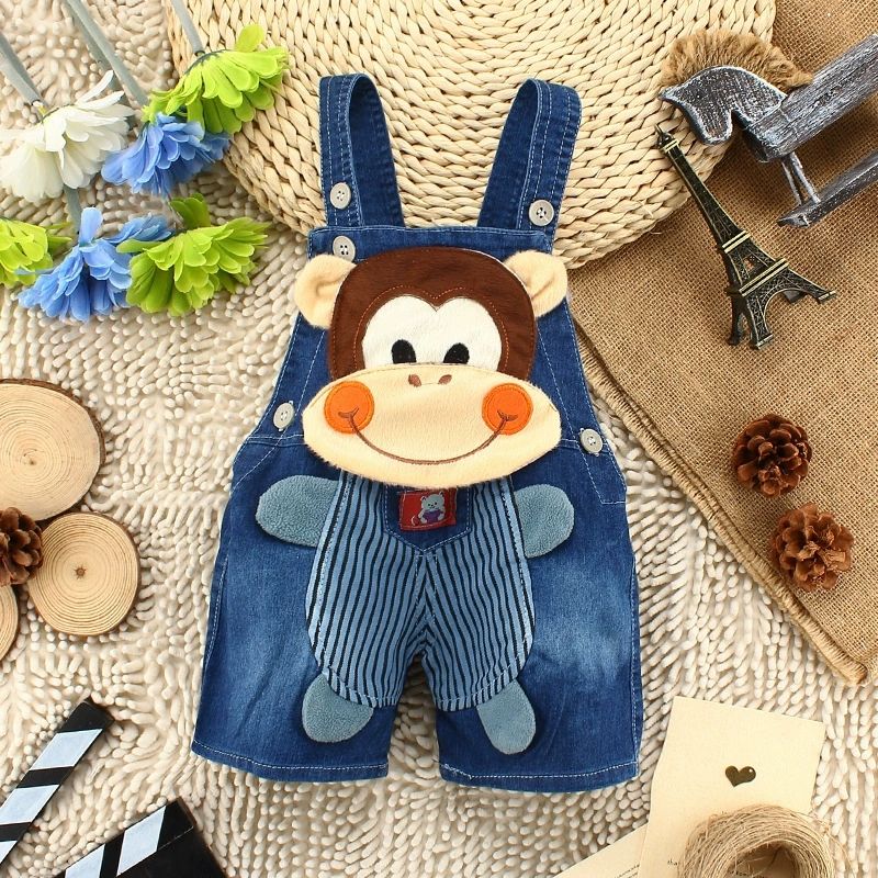 Children's baby boys jumpsuit denim shorts jeans work pants children's baby girls jumpsuit clothes pants