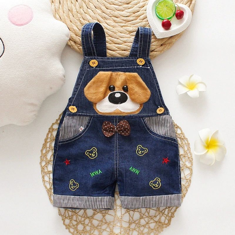 Children's baby boys jumpsuit denim shorts jeans work pants children's baby girls jumpsuit clothes pants