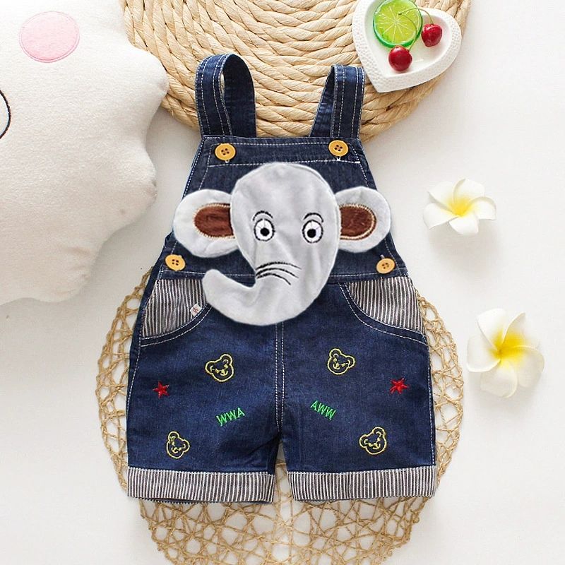 Children's baby boys jumpsuit denim shorts jeans work pants children's baby girls jumpsuit clothes pants