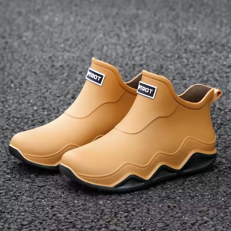 Men's and women's oversized rain boots, women's soft PVC rain shoes, waterproof rubber shoes, anti slip plastic shoes, outdoor one foot rain shoes