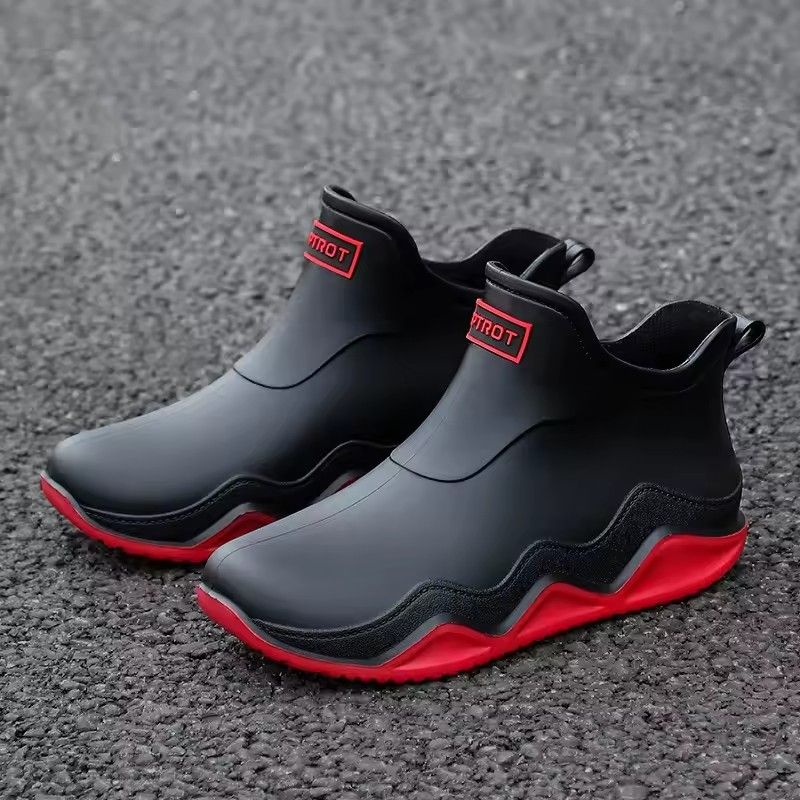 Men's and women's oversized rain boots, women's soft PVC rain shoes, waterproof rubber shoes, anti slip plastic shoes, outdoor one foot rain shoes