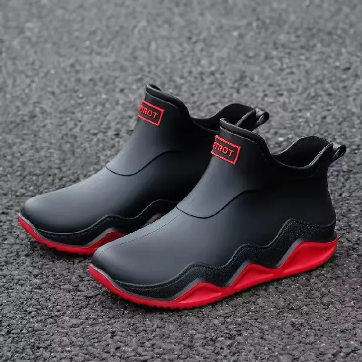 Men's and women's oversized rain boots, women's soft PVC rain shoes, waterproof rubber shoes, anti slip plastic shoes, outdoor one foot rain shoes