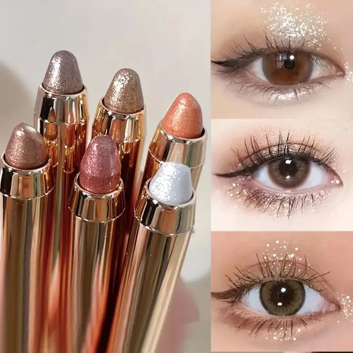 6 color eye shadow pen eye makeup Lying silkworm pen double head high light pen eye shadow stick women